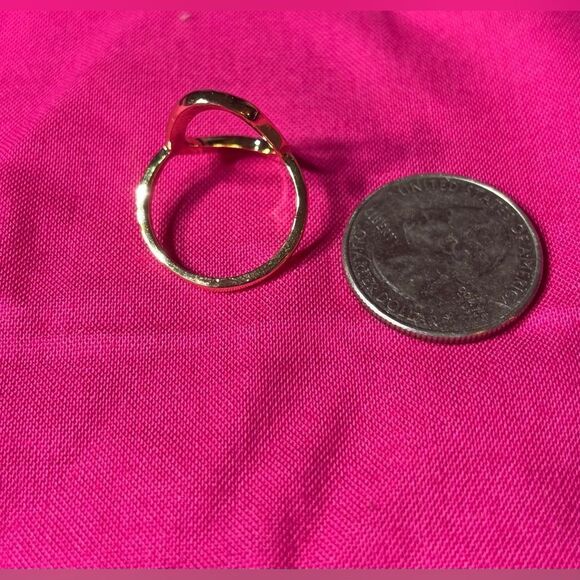 Open Fashion Gold Stackable Women’s Ring 18K Gold Plated Open Stacking Size 8 - Picture 5 of 6